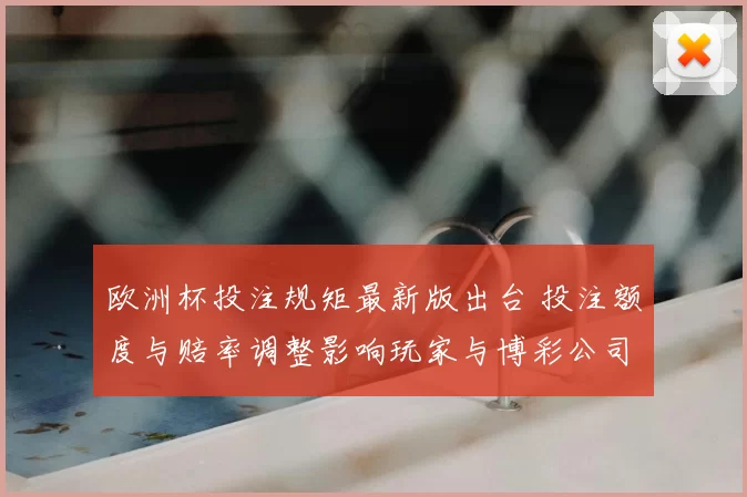 欧洲杯投注规矩最新版出台 投注额度与赔率调整影响玩家与博彩公司